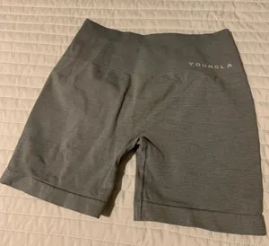 YoungLA Women's Gray Shorts Size Medium Scrunch Shorts EUC thumbnail 1