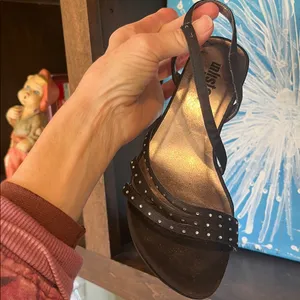 Unlisted Black Leather Sole Strappy Rhinestone Studded Dress Shoes Womens 6 thumbnail 8