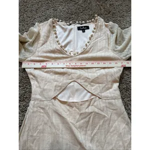 Lulus Modern Menagerie Lace Midi Dress Small Blush Swiftie Romantic Cut Out thumbnail 6