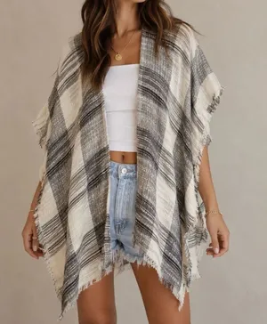 Free People Open Front Striped Kimono Cardigan One Size Boho Festival thumbnail 1