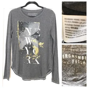 Abercrombie & Fitch New York T-Shirt Long‎ Sleeve thumbnail 2