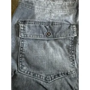 Level 99 Blue Denim Cargo Pants Women's Sz L Drawstring Elastic Waist Pockets thumbnail 12