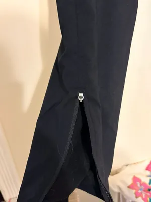 Women's Uniqlo Black Fleece Lined Warm Snow Pants Leg Zip Size Medium 28-29" thumbnail 3