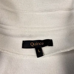 Quince Organic Cotton Knit Blazer White Open Front Cardigan Jacket Layer Large thumbnail 2