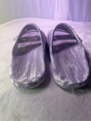 CROCS Kids Marbled Lavender Slide Sandal thumbnail 6