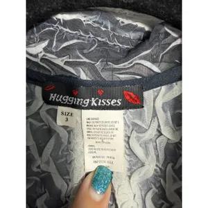 Hugging Kisses Vintage 90s Y2K Cringle Gauze Button Long Sleeve Grey 3 US Medium thumbnail 4