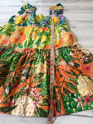 FARM Rio Caipirinha Mini Dress Tropical Fruit Flutter Sleeve Size Large thumbnail 13