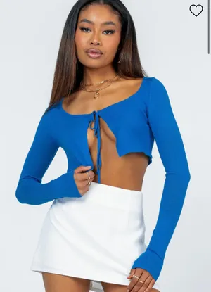 Princess Polly Top REEVES TOP BLUE thumbnail 1