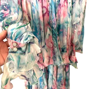 BIBIANA‎ CABELLO Mazarine Chiffon Layered Maxi Gown thumbnail 6