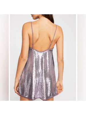 Free People Whimsical Romantic Summer Time to Shine sequins mini dress size xs thumbnail 2