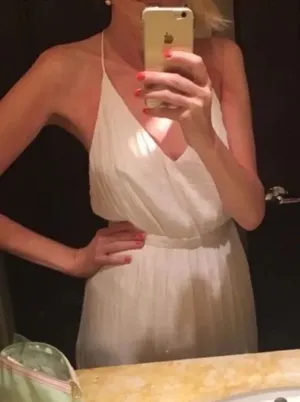 Kimchi Blue White Silky T Strap Midi Dress thumbnail 1