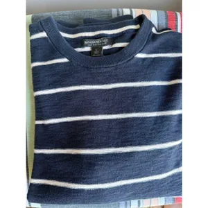 Banana Republic Breton Striped Cotton Sweater Large Navy White Coastal Preppy thumbnail 10