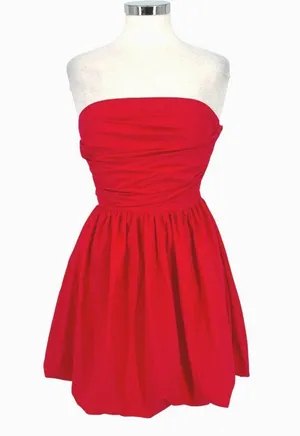 Amanda Uprichard Oscar Dress Bubble Skirt Lace-Up Back Strapless Size Medium thumbnail 1