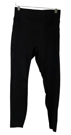 Halara Black Crossover V-Waist Ruched Scrunch Butt Pockets Leggings Womens M thumbnail 1