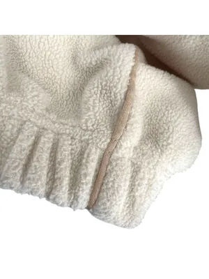 & Other Stories Fleece Full Zip Oversized Cozy Track Jacket Cream Size Small thumbnail 9