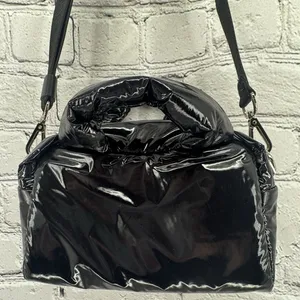 WOUF Nuit Bowling Bag Mini Tote Purse Black Adjustable Crossbody Strap Puffy thumbnail 7