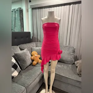 🍒BUNDLE 2 ITEMS FOR $8✨ 🌸AMTIOUS wrap chest bodycon dress ✨ Pink Size M thumbnail 2