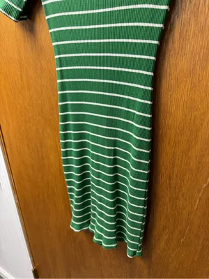 Reformation Jeans Kendy Short Sleeve Knit Sweater Dress Striped Green Small thumbnail 10