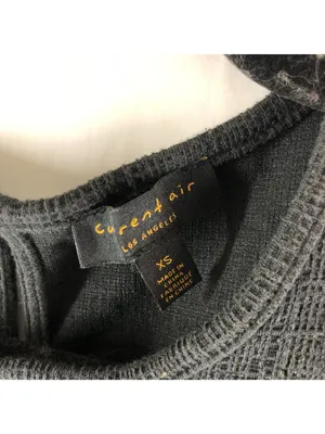 Current Air Black Textured Long Puff Sleeve Top XS Womens Cotton Blend thumbnail 3