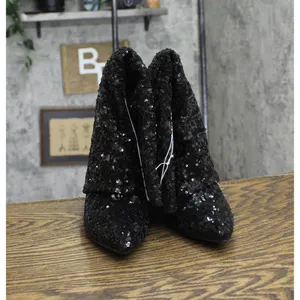 NWT a new day Womens Abba Sequin Foldover Tall Boots 91636693 Black 7M thumbnail 7