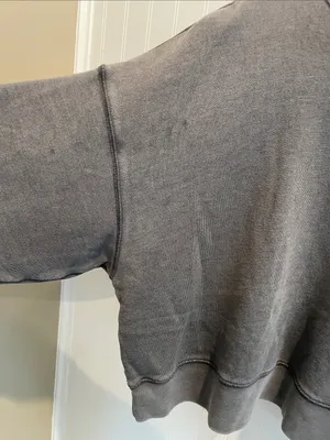 AERIE Boxy Cropped Relaxed Off-Shoulder Sweatshirt Mineral Dye Graphite Size M thumbnail 10