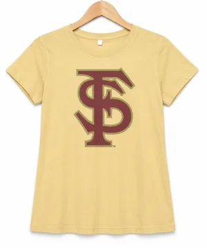 OKI Wear FSU Seminoles Florida State University Graphic Tee Yellow Women SM thumbnail 1