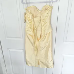 NWT Sophia Tolli Lemon yellow strapless dress Sz 4 - small flaw thumbnail 4
