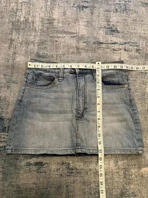 Altar'd State Distressed Light Wash Denim Skirt Women's Small thumbnail 7