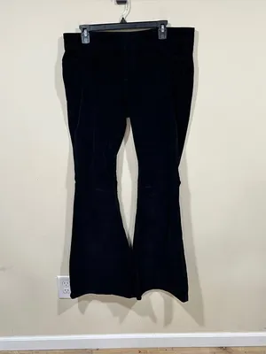 Free People Pull On Corduroy Flare Pants In Black Size 32 EUC thumbnail 9