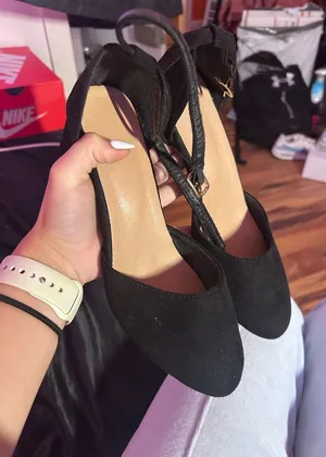 SHEIN Black Suede Heels thumbnail 1