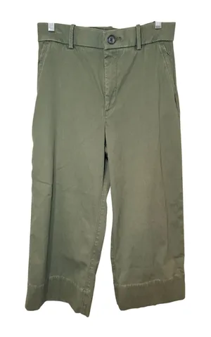 SPANX Stretch Twill‎ Cropped Wide Leg Pant Green Size Medium thumbnail 1
