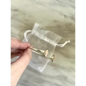 Kendra Scott Pink Stone & Clear Rhinestone Silver Bangle thumbnail 5