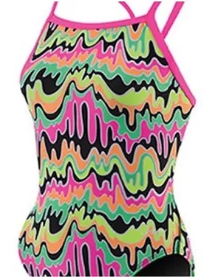 Dolfin Winners Swimsuit Women’s Size 32 Pink Camino Neon‎ Practice Swimsuit NWT thumbnail 1