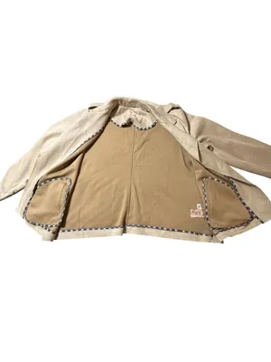 Philosophy Republic Faux Suede Moto Jacket XL Cream Tan Open Front Zip Pockets thumbnail 2