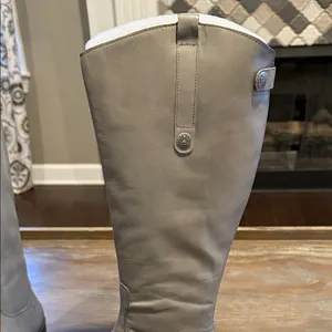 Sam‎ Edelman Gray Leather Riding Boots – Size 6W – New in Box thumbnail 7