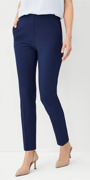 Ann Taylor The Side Zip Ankle Pant Bi-Stretch Navy Size 8‎ Careerwear Office thumbnail 1