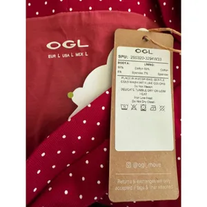 NWT OGL Stretch Cotton Polka Dot A-Line Flare Skirt Limited Ed Red Size Large thumbnail 6