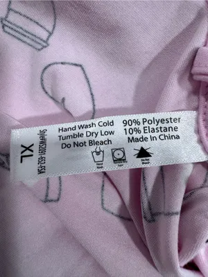 French Affair Coffee Lover Pink 3-Piece Pajama Lounge Set Robe Cami Shorts XL thumbnail 9