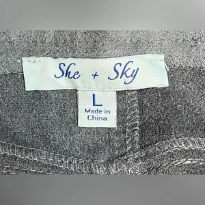 She + Sky Faux Suede Mini Skirt Womens Large‎ Blue Button Front A-Line Indie thumbnail 5