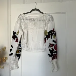 Free People Meadows Floral Embroidered Crop Blouse thumbnail 10