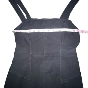 By Anthropologie Squareneck Slim‎ Mini Dress Sleeveless Black Linen Blend Size 4 thumbnail 5