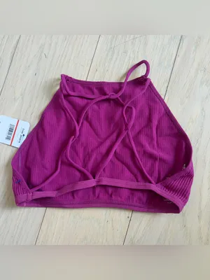 Free People High Neck Strappy Back Bralette in Pink / Purple NWT thumbnail 4