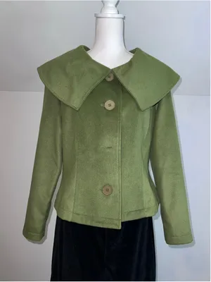 VTG COTTAGECORE Green Blazer Jacket Size M thumbnail 1