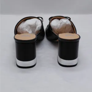 G.C. Shoes Adison Black Block Heel Mules Sz 8 Open Toe Slip On Sandal Chic Shoes thumbnail 9