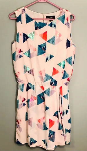 Sam Edelman white patterned dress women’s size small! thumbnail 1