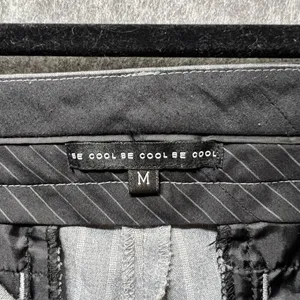 Y2K 90s Dress‎ Pants Medium Gray Pinstripe Wide Straight Leg Low Rise Be Cool thumbnail 6