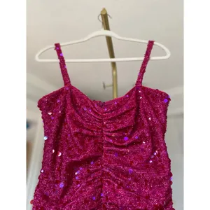 Sho‎ Hot Pink Sequin Ruched Mini Dress Cocktail Party Prom Gala Wedding Event L thumbnail 4