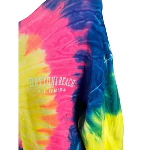 Vintage Tie Dye Daytona Beach Florida T-Shirt Large Long Sleeve Cotton 90s Retro thumbnail 7