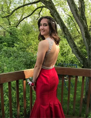 Dillard's Red Mermaid Prom Dress thumbnail 2