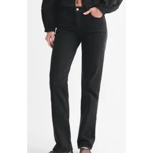 Abercrombie & Fitch Curve Love Women's 27 Black Mid Rise 90s Straight Jeans thumbnail 7